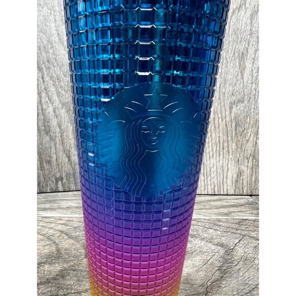 Tim Singleton + Starbucks 2023 Pride 24 Oz Tumbler Cup NWT Rainbow Ombre Texture - Picture 3 of 5